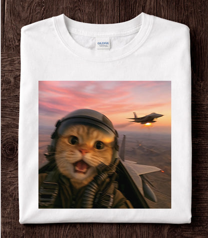 Fighter Pilot Cat T-Shirt