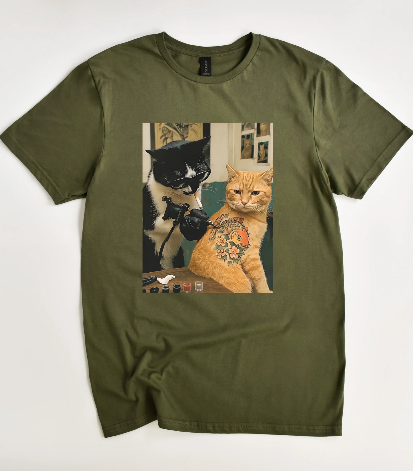 Tattoo Artist Cat T-Shirt