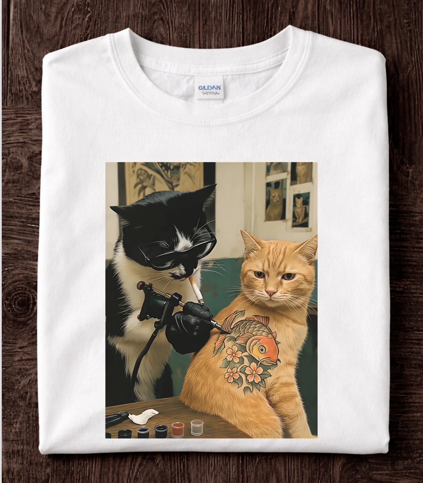 Tattoo Artist Cat T-Shirt