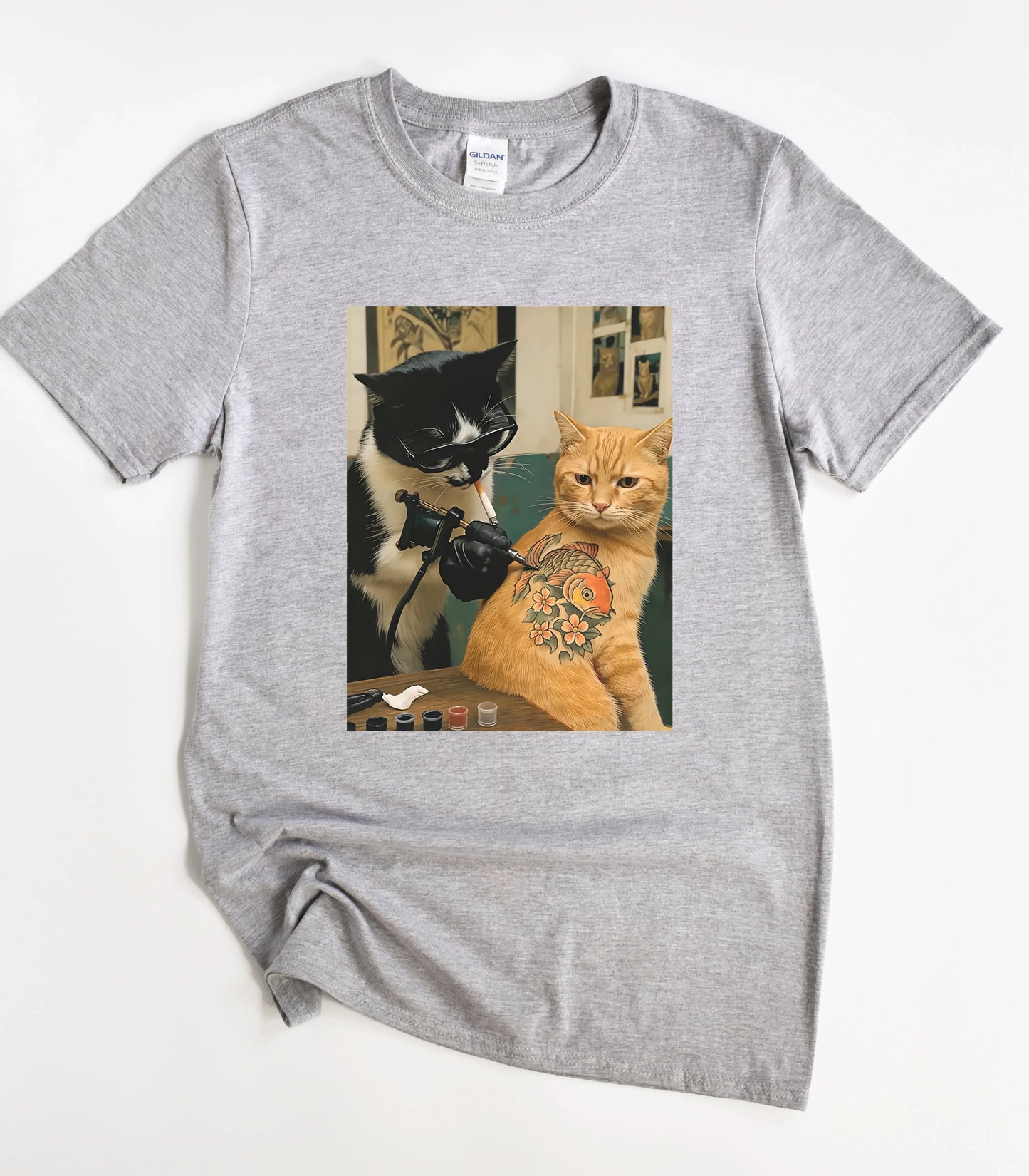 Tattoo Artist Cat T-Shirt