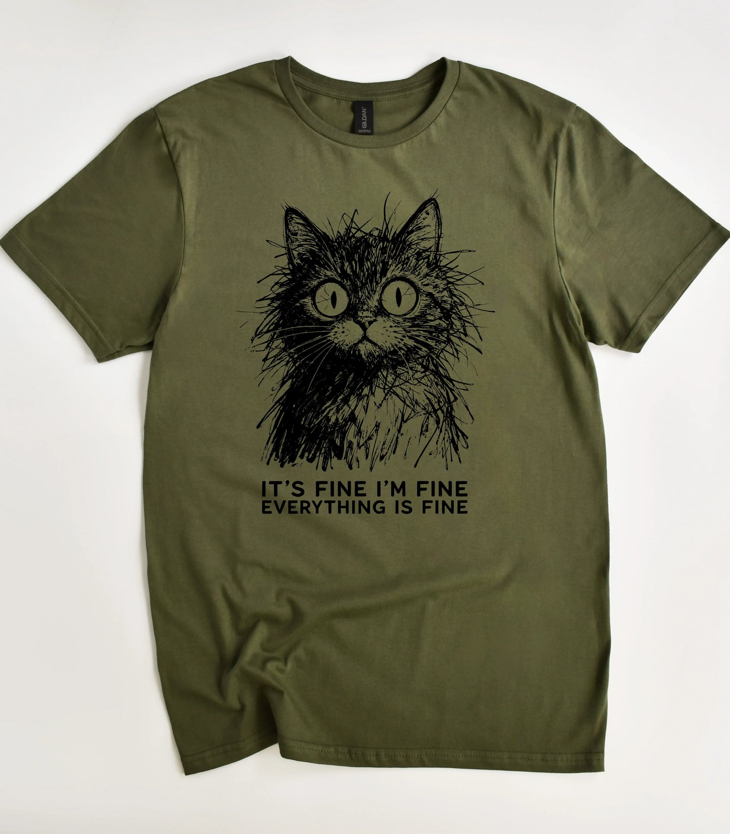 It's Fine I'm Fine Everything Is Fine Cat T-Shirt