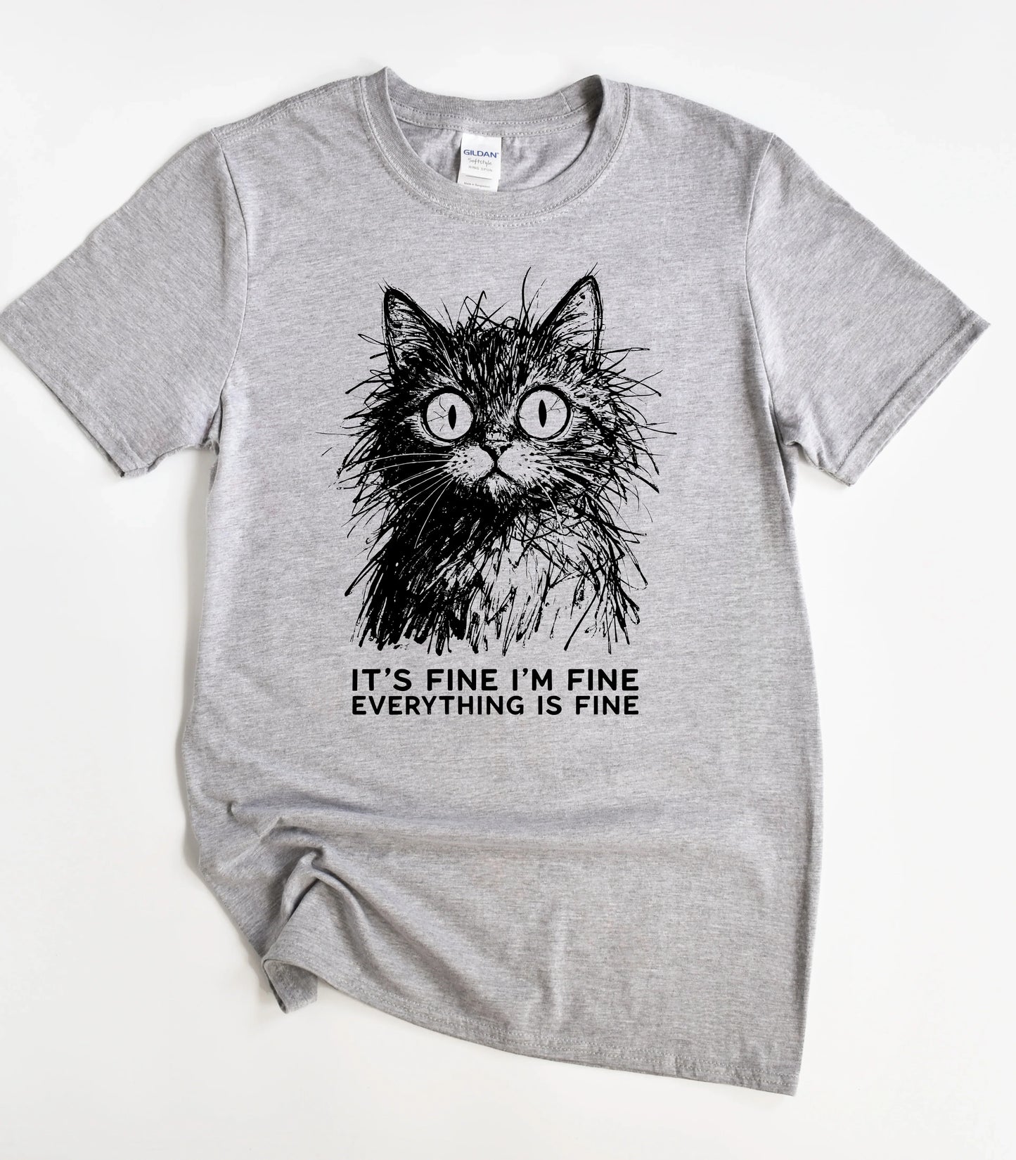 It's Fine I'm Fine Everything Is Fine Cat T-Shirt