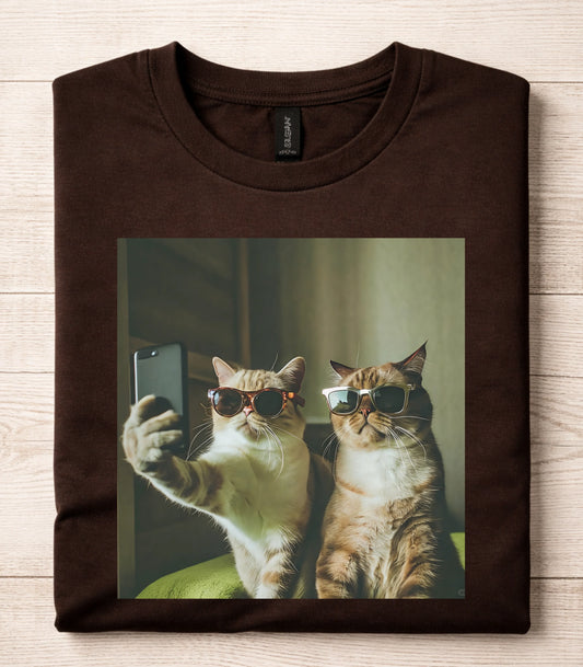 Retro Cat Selfie T-Shirt