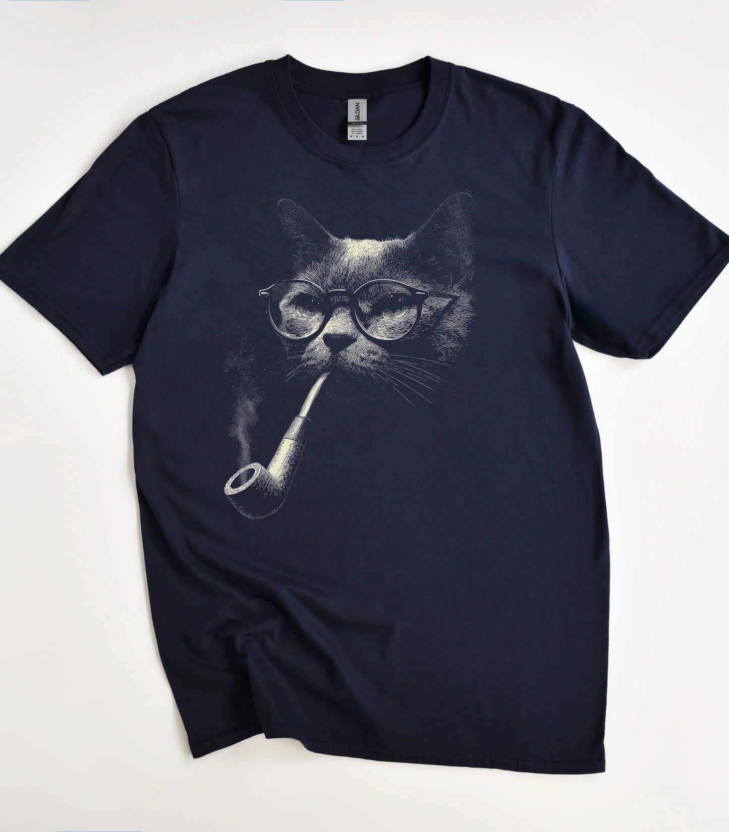 Vintage Smoking Pipe Cat T-Shirt