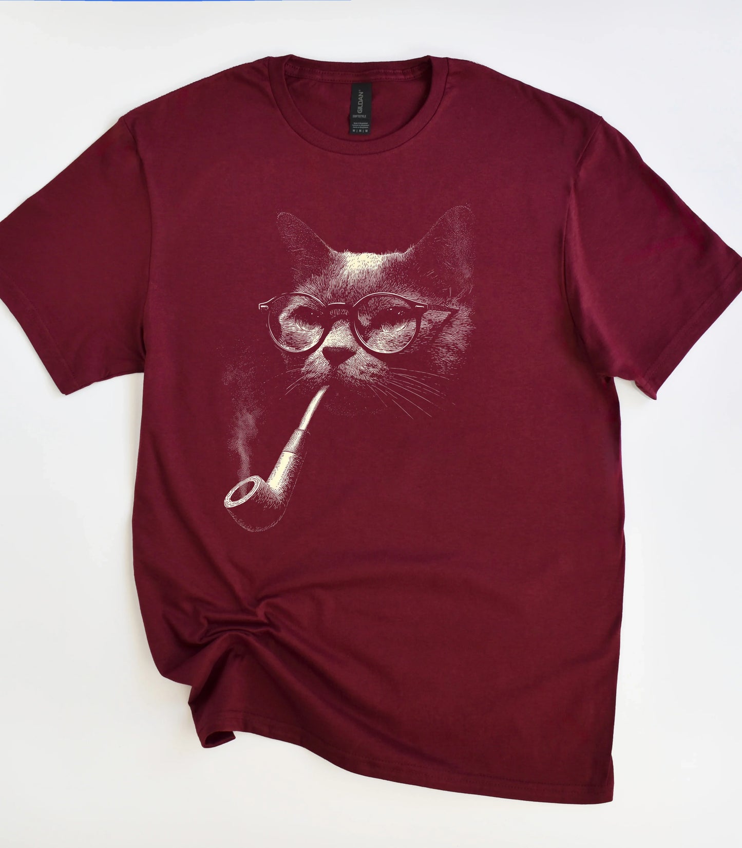 Vintage Smoking Pipe Cat T-Shirt