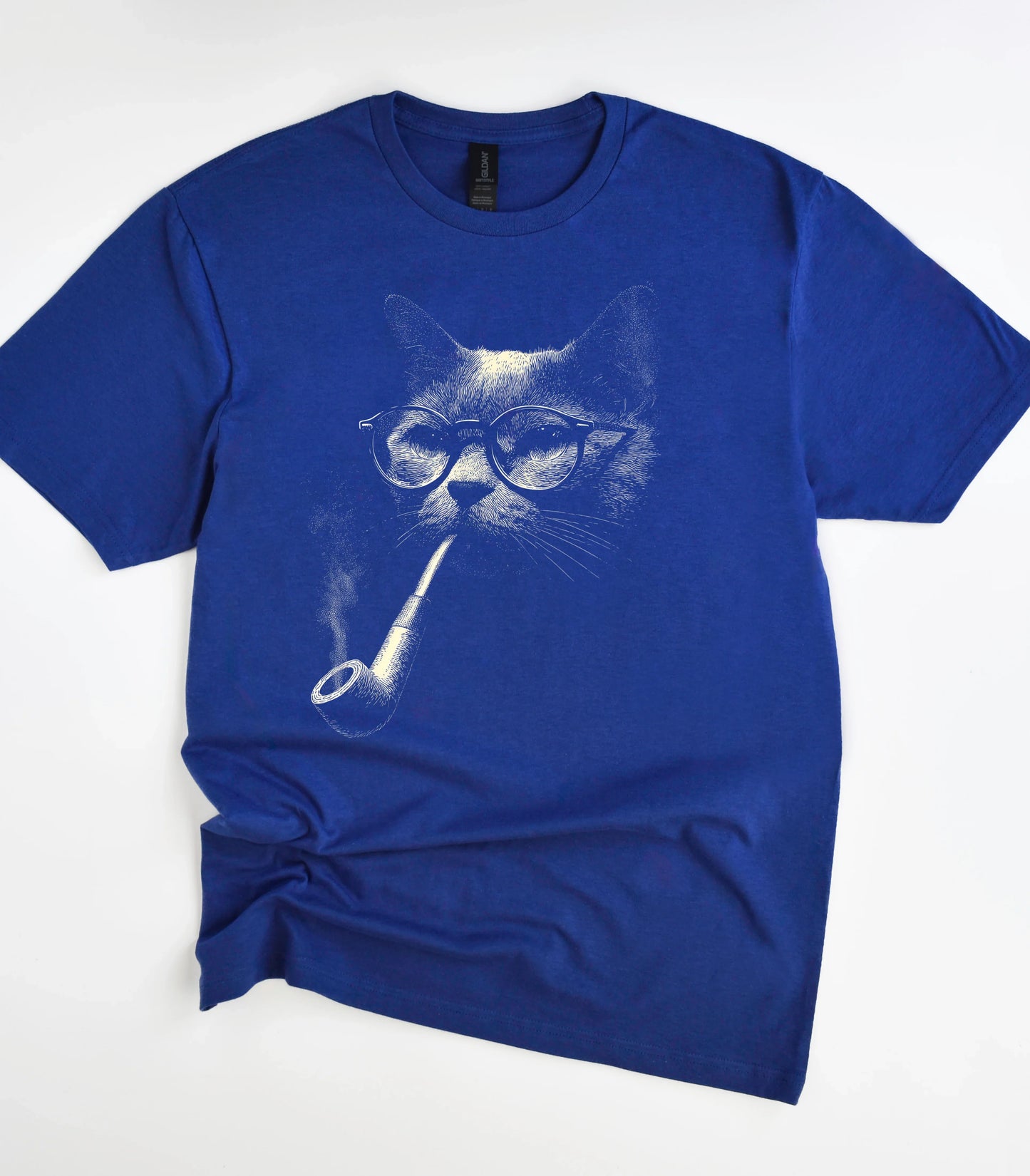 Vintage Smoking Pipe Cat T-Shirt