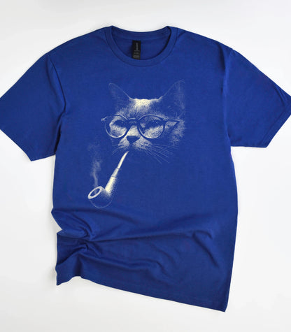 Vintage Smoking Pipe Cat T-Shirt