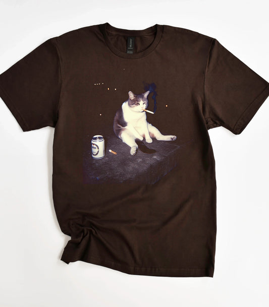 Funny Smoking Cat Meme T-Shirt