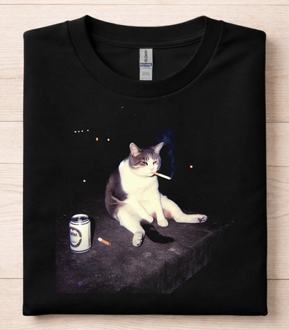 Funny Smoking Cat Meme T-Shirt