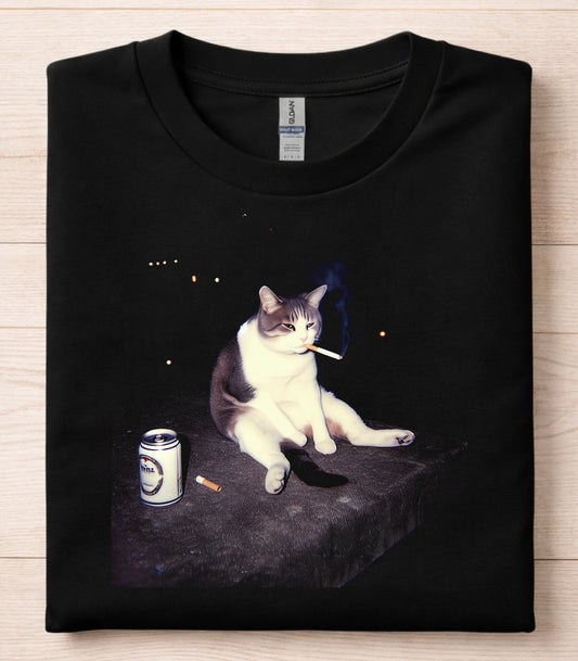 Funny Smoking Cat Meme T-Shirt