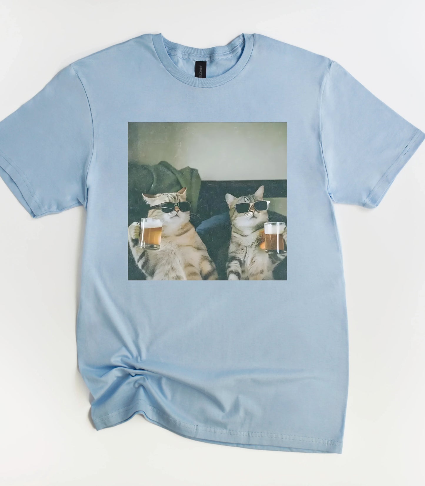 Cool Cat Drinking Beer Funny T-Shirt