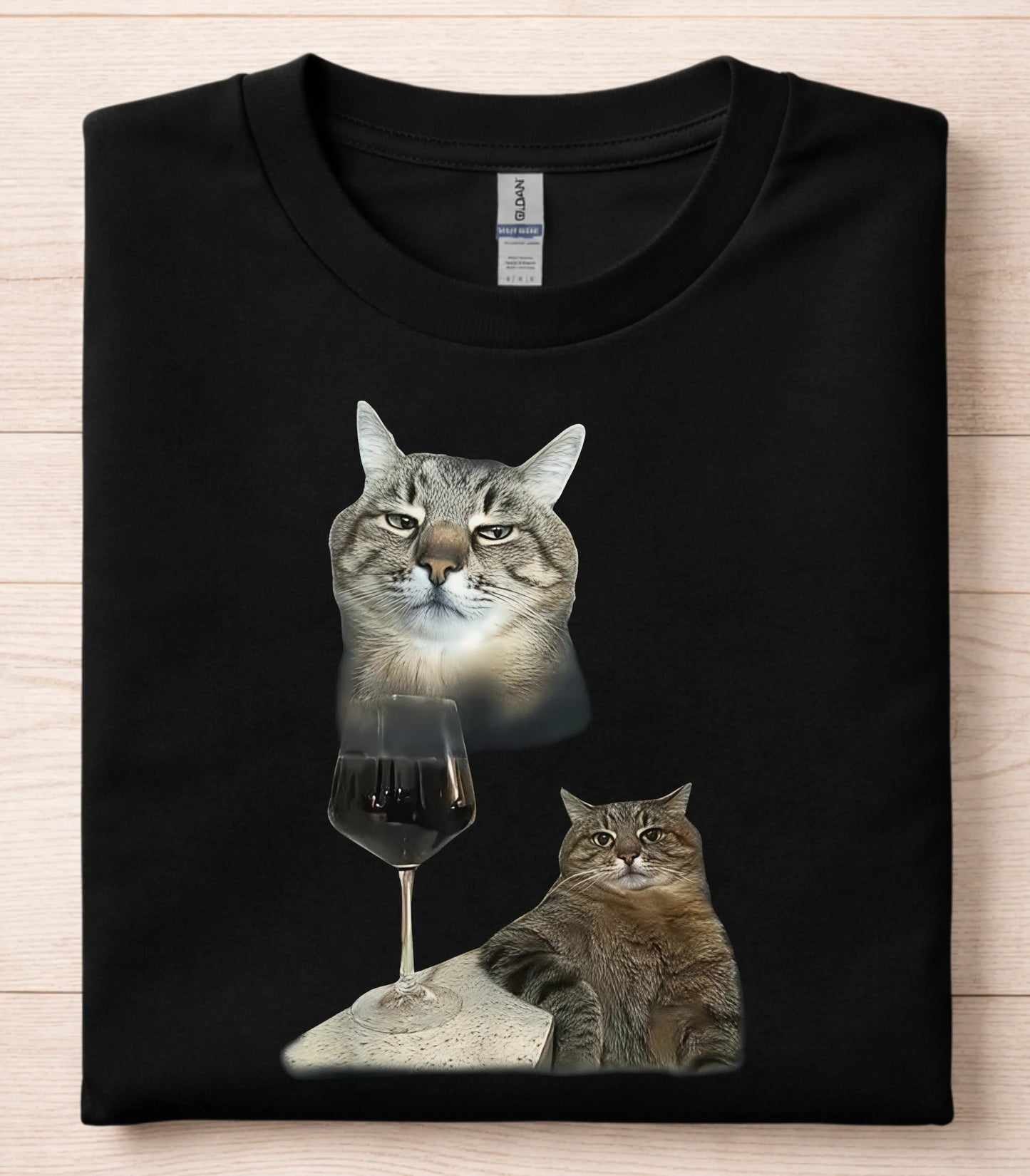 Drinking Wine Cat T-Shirt
