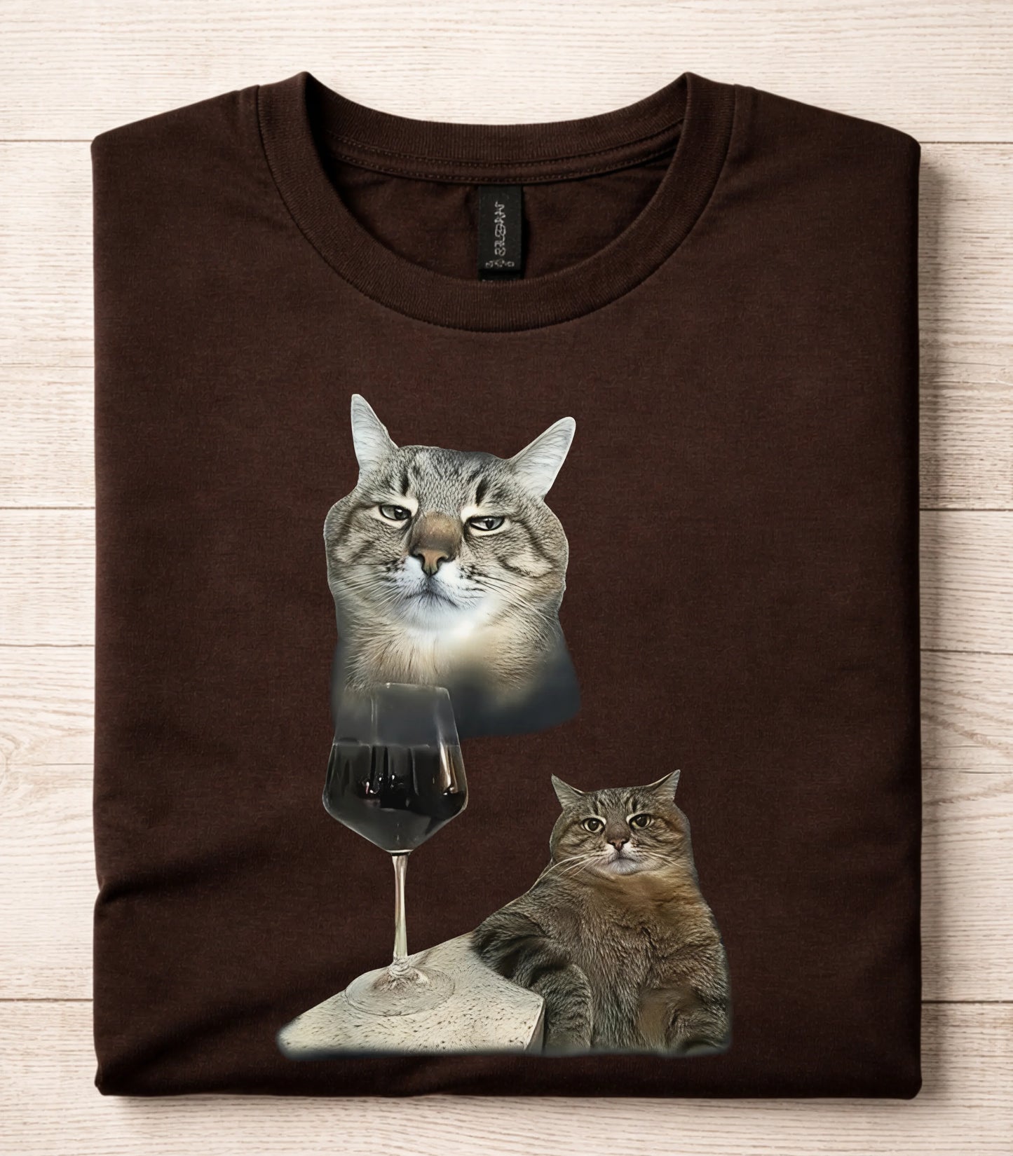 Drinking Wine Cat T-Shirt