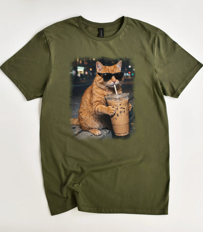Iced Coffee Cat T-Shirt
