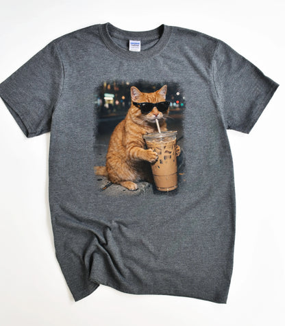 Iced Coffee Cat T-Shirt