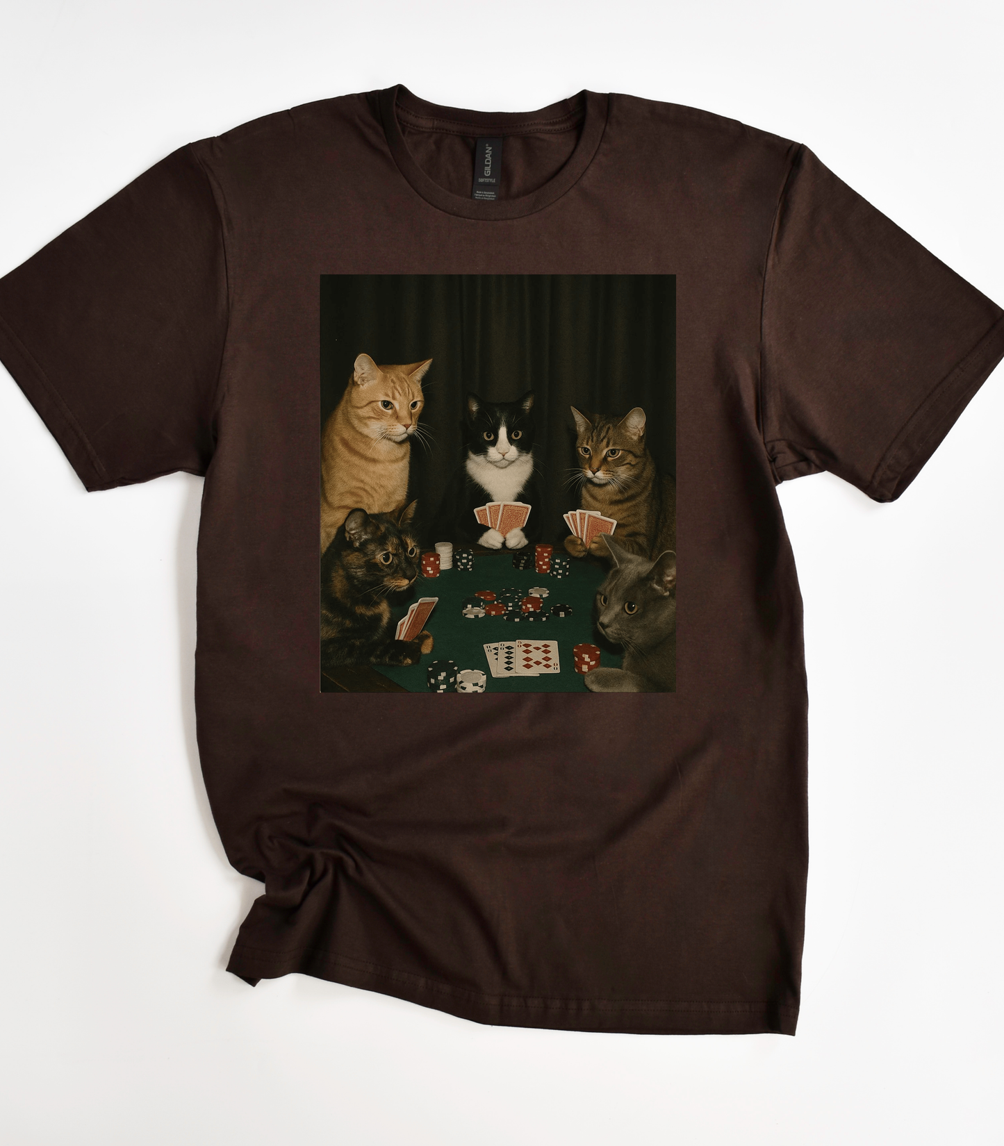 Poker Cats Vintage Graphic T-Shirt