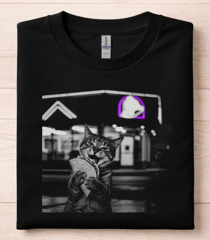 Vintage Cat Eating Taco T-Shirt