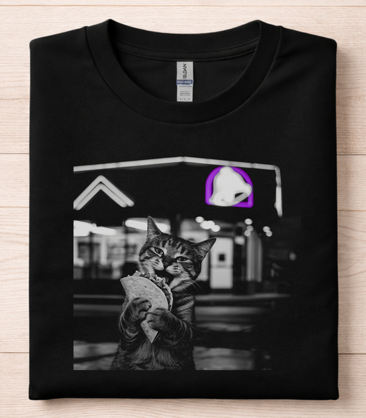 Vintage Cat Eating Taco T-Shirt