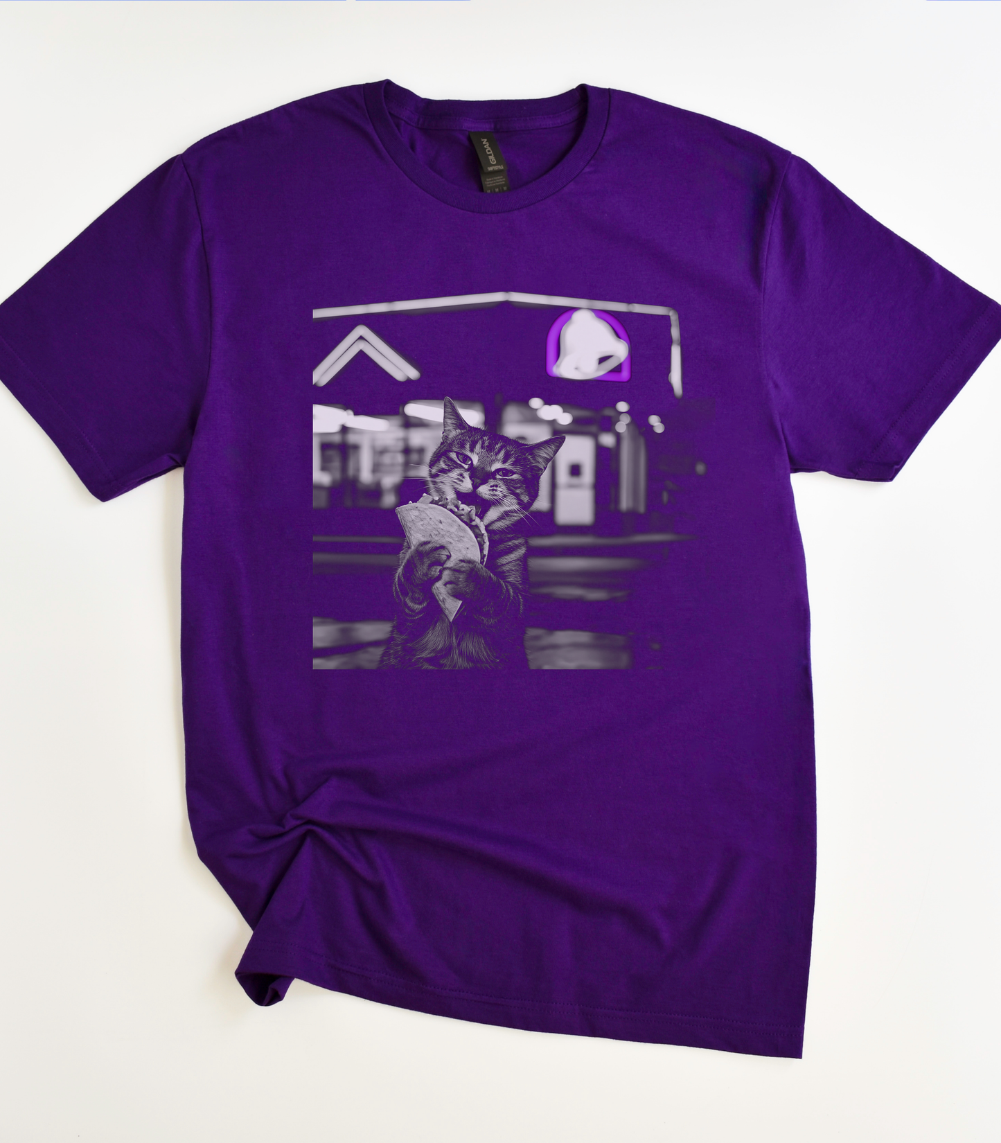 Vintage Cat Eating Taco T-Shirt