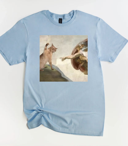 God Created Cats Funny T-Shirt