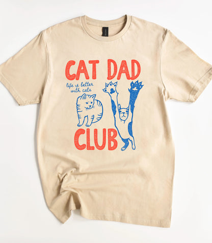 Retro Cat Dad Club T-Shirt
