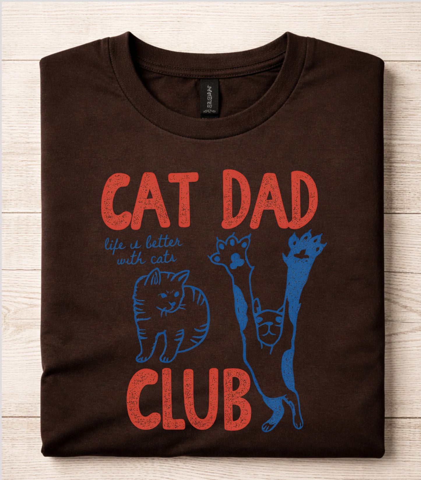 Retro Cat Dad Club T-Shirt