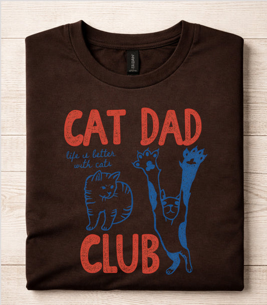 Retro Cat Dad Club T-Shirt