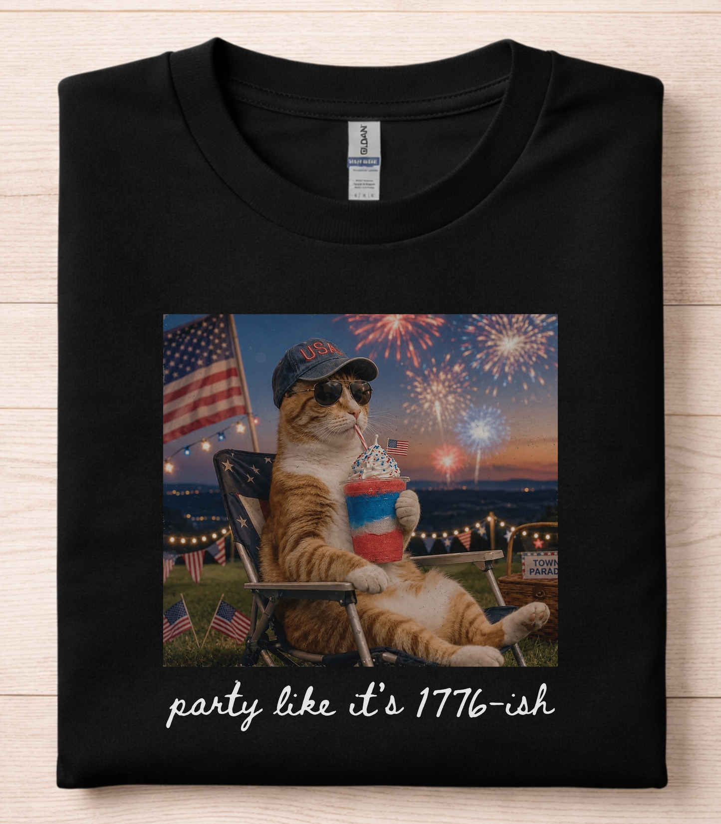 Funny Fourth Of July Cat T-Shirt