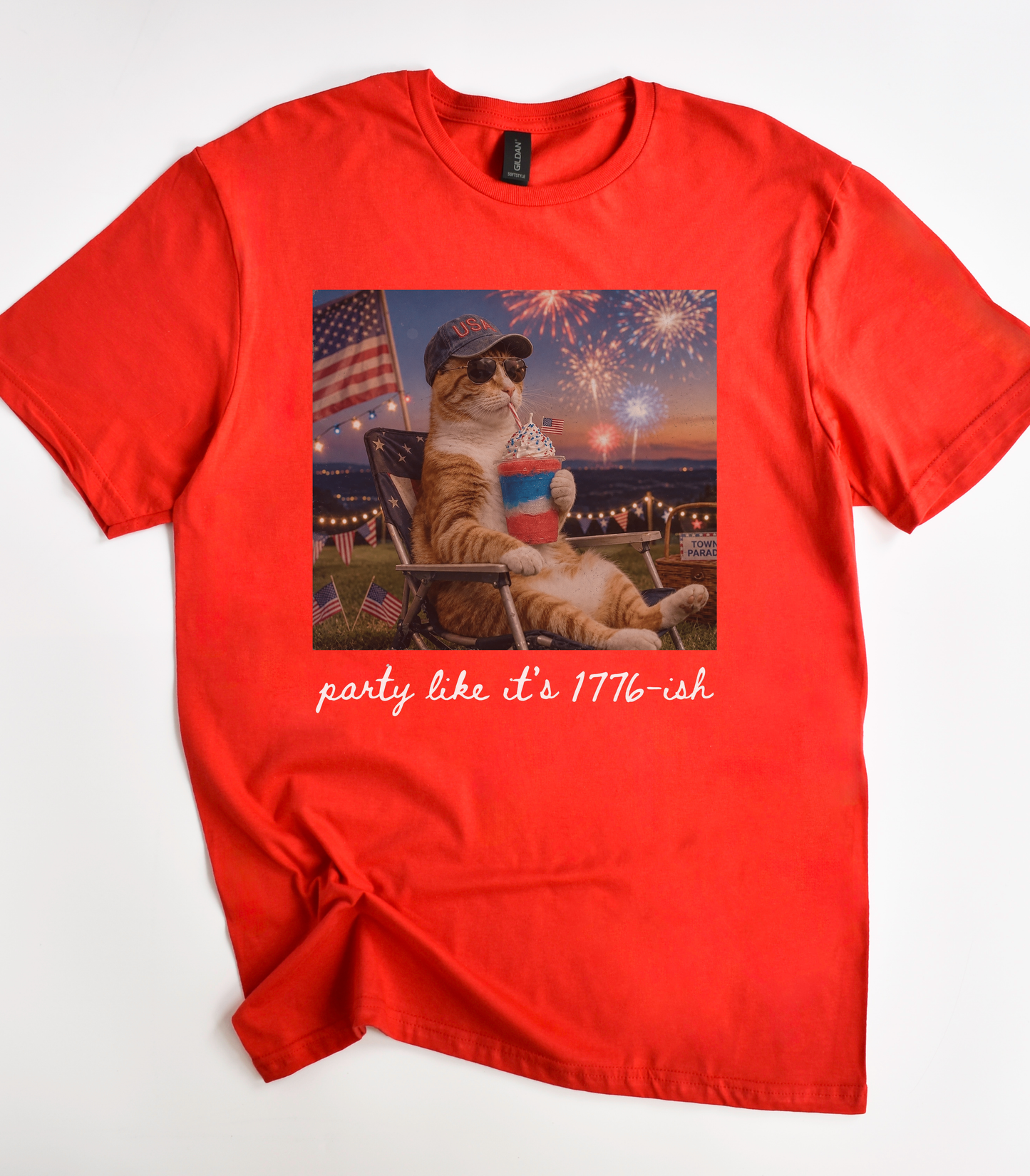 Funny Fourth Of July Cat T-Shirt