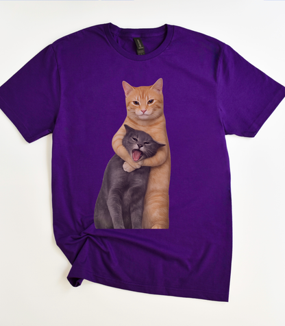 Funny Hugging Cats T-Shirt