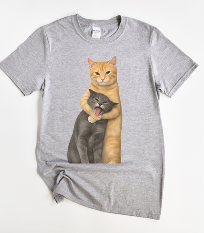 Funny Hugging Cats T-Shirt