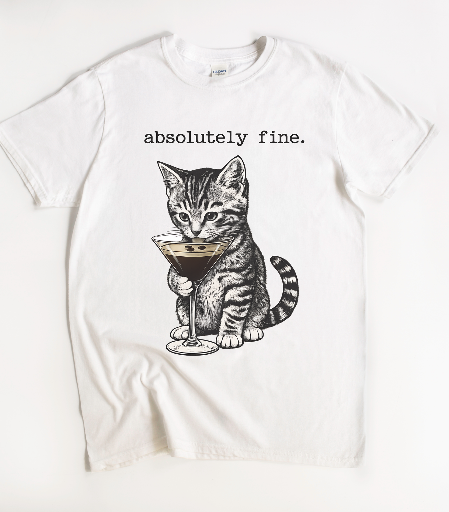 Absolutely Fine Martini Cat T-Shirt