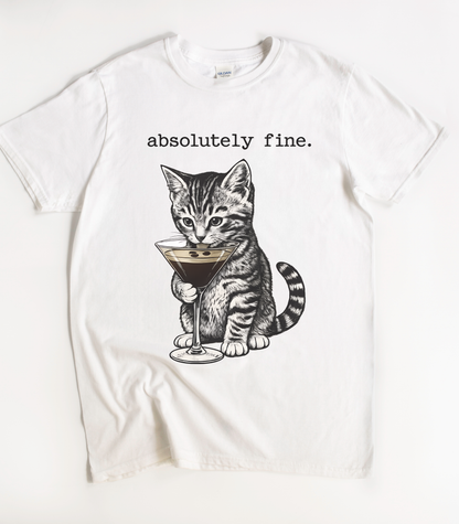 Absolutely Fine Martini Cat T-Shirt