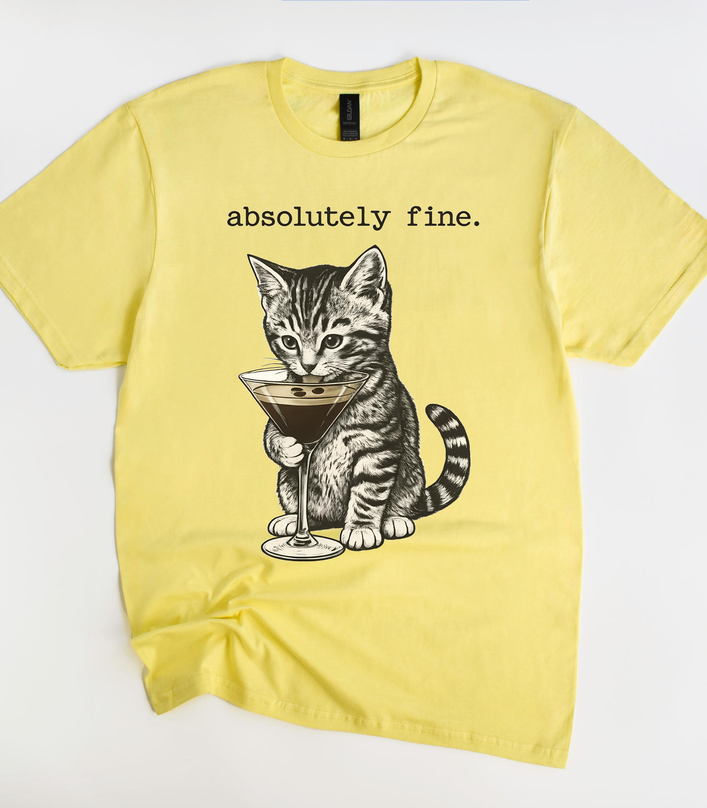 Absolutely Fine Martini Cat T-Shirt