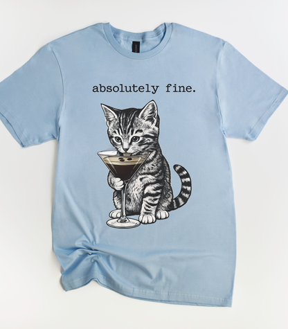 Absolutely Fine Martini Cat T-Shirt