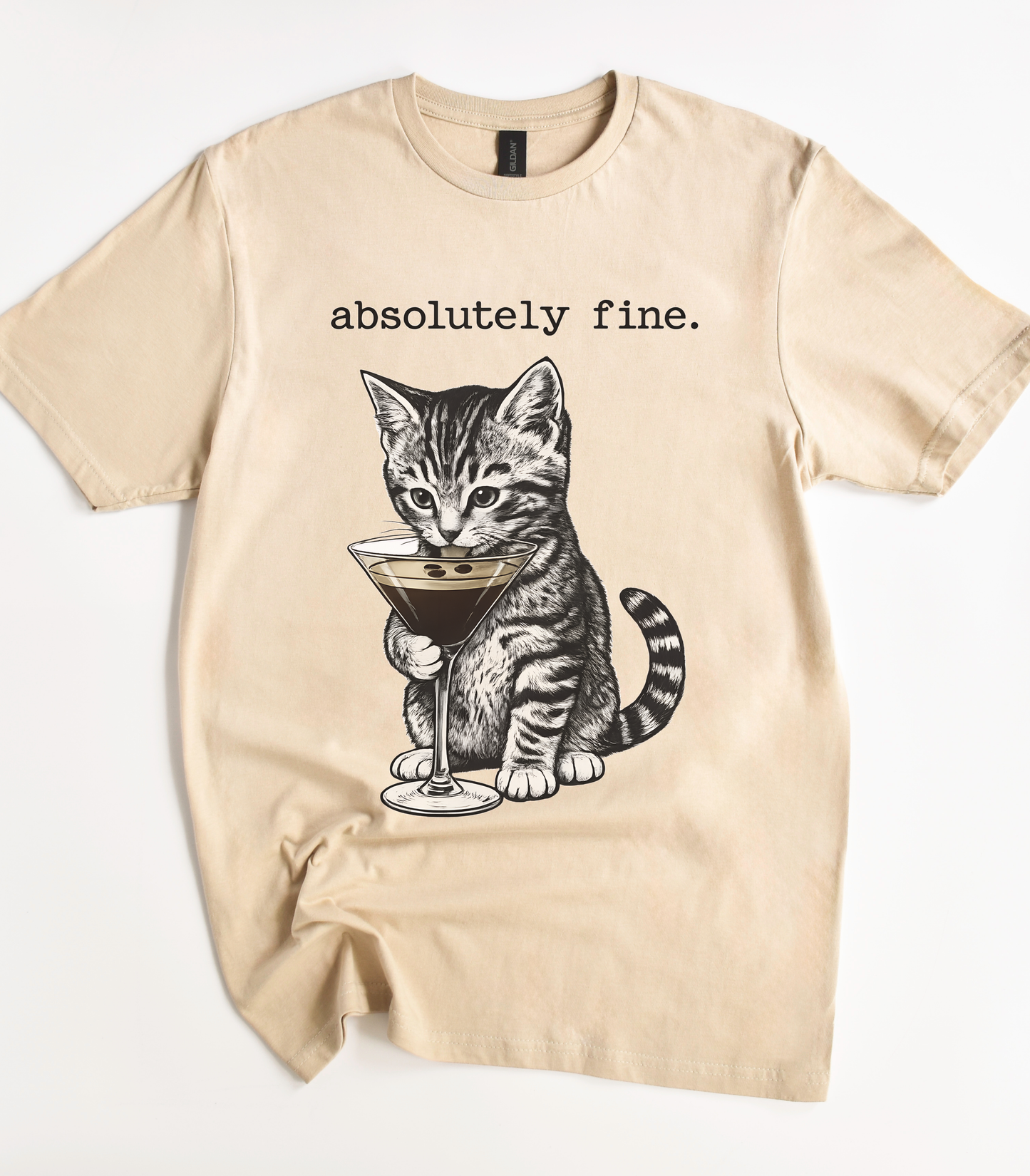 Absolutely Fine Martini Cat T-Shirt