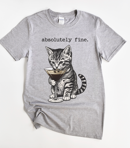 Absolutely Fine Martini Cat T-Shirt