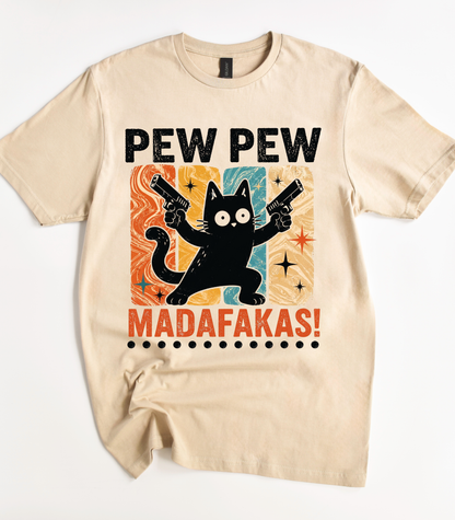 Pew Pew Madafakas Cat T-Shirt