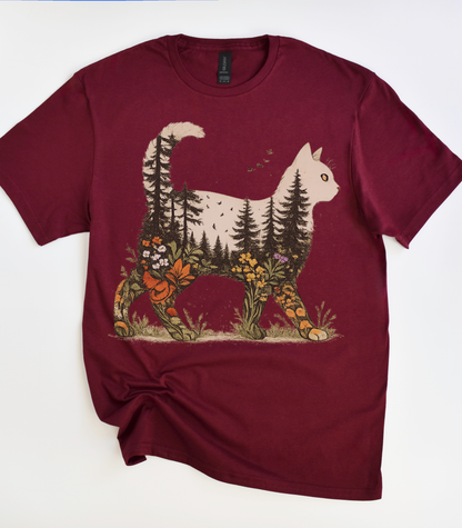 Boho Forest Cat T-Shirt