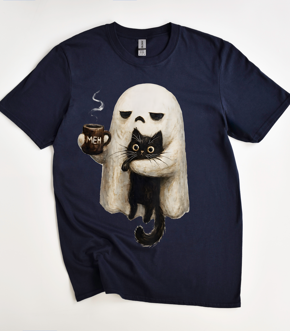 Ghost Cat Spooky Black Cat T-Shirt