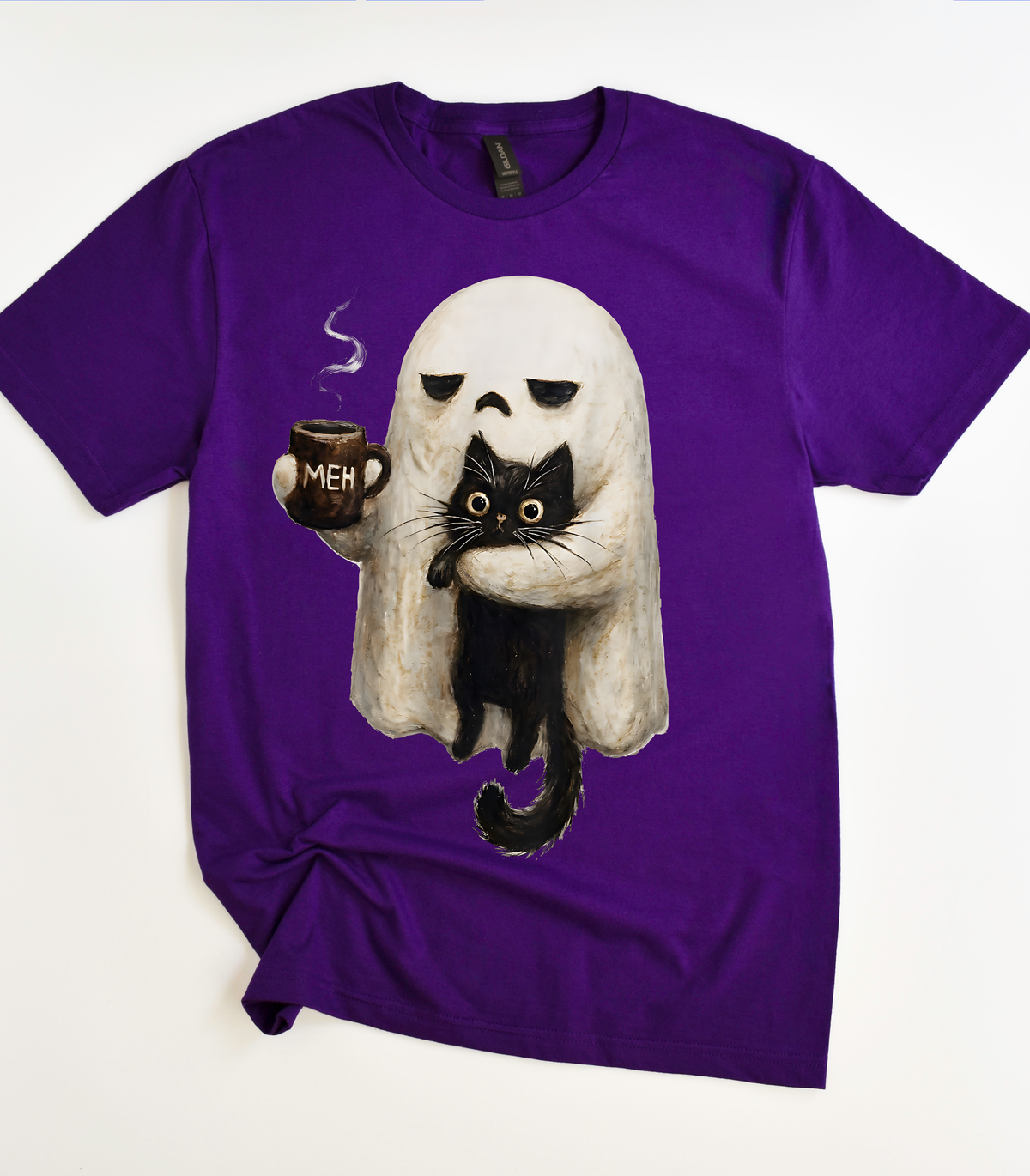 Ghost Cat Spooky Black Cat T-Shirt