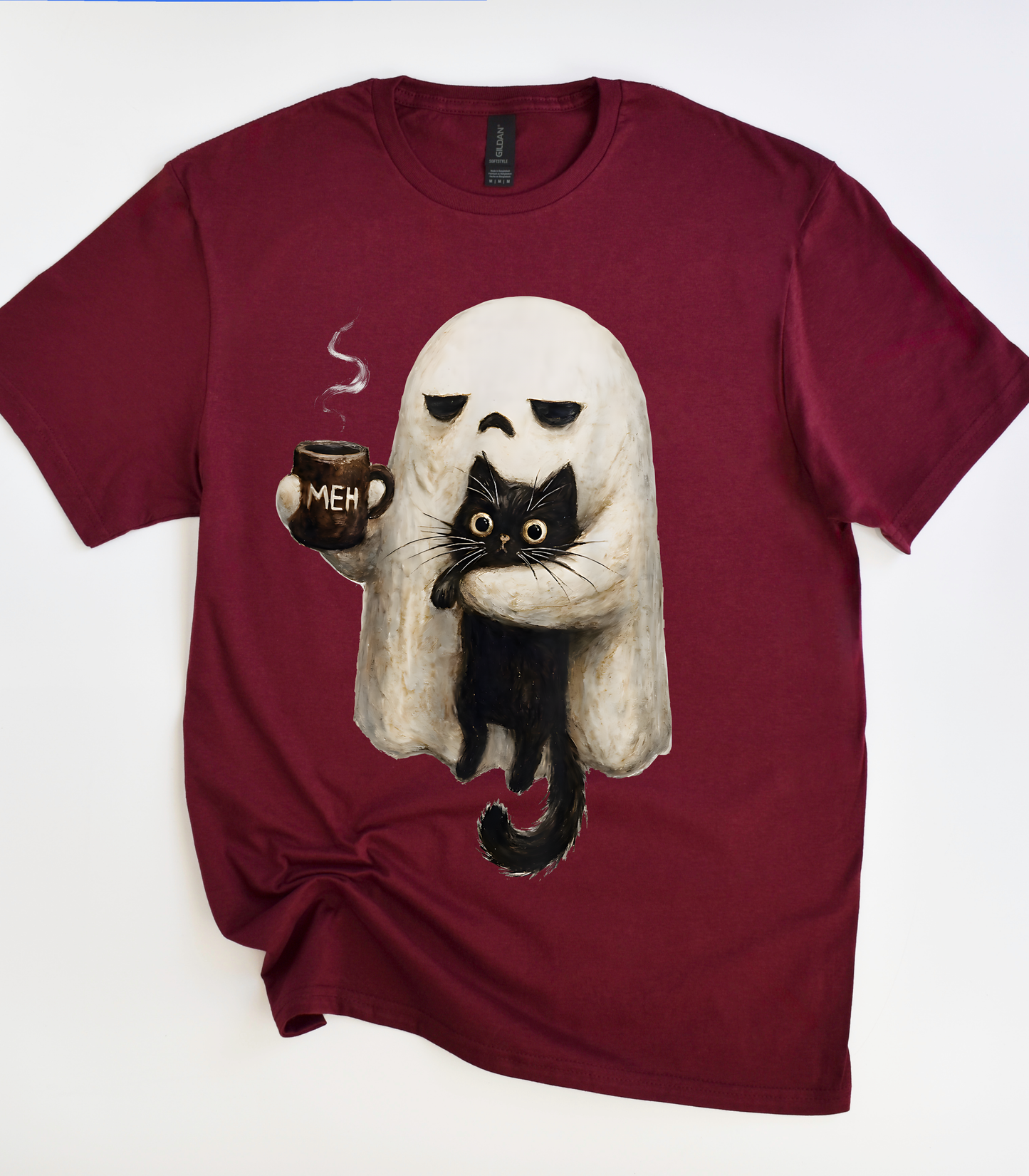 Ghost Cat Spooky Black Cat T-Shirt