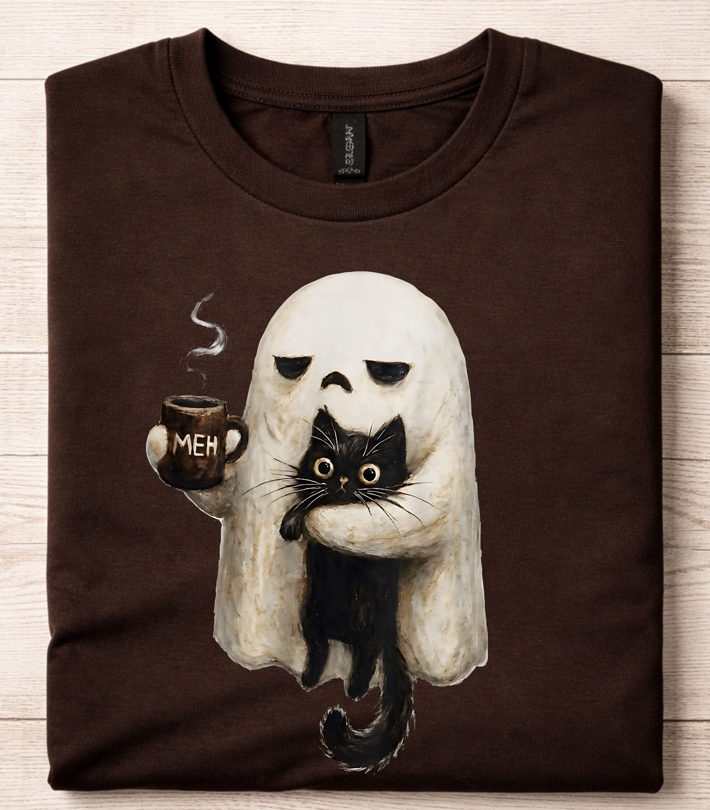 Ghost Cat Spooky Black Cat T-Shirt
