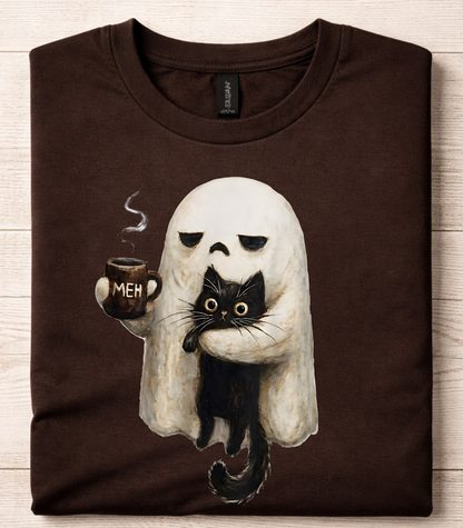 Ghost Cat Spooky Black Cat T-Shirt