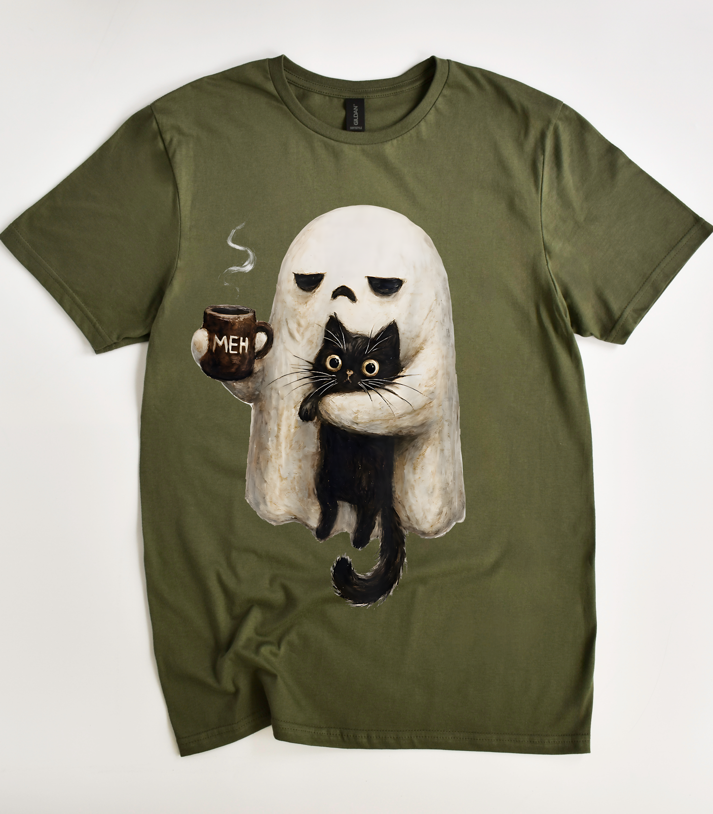 Ghost Cat Spooky Black Cat T-Shirt