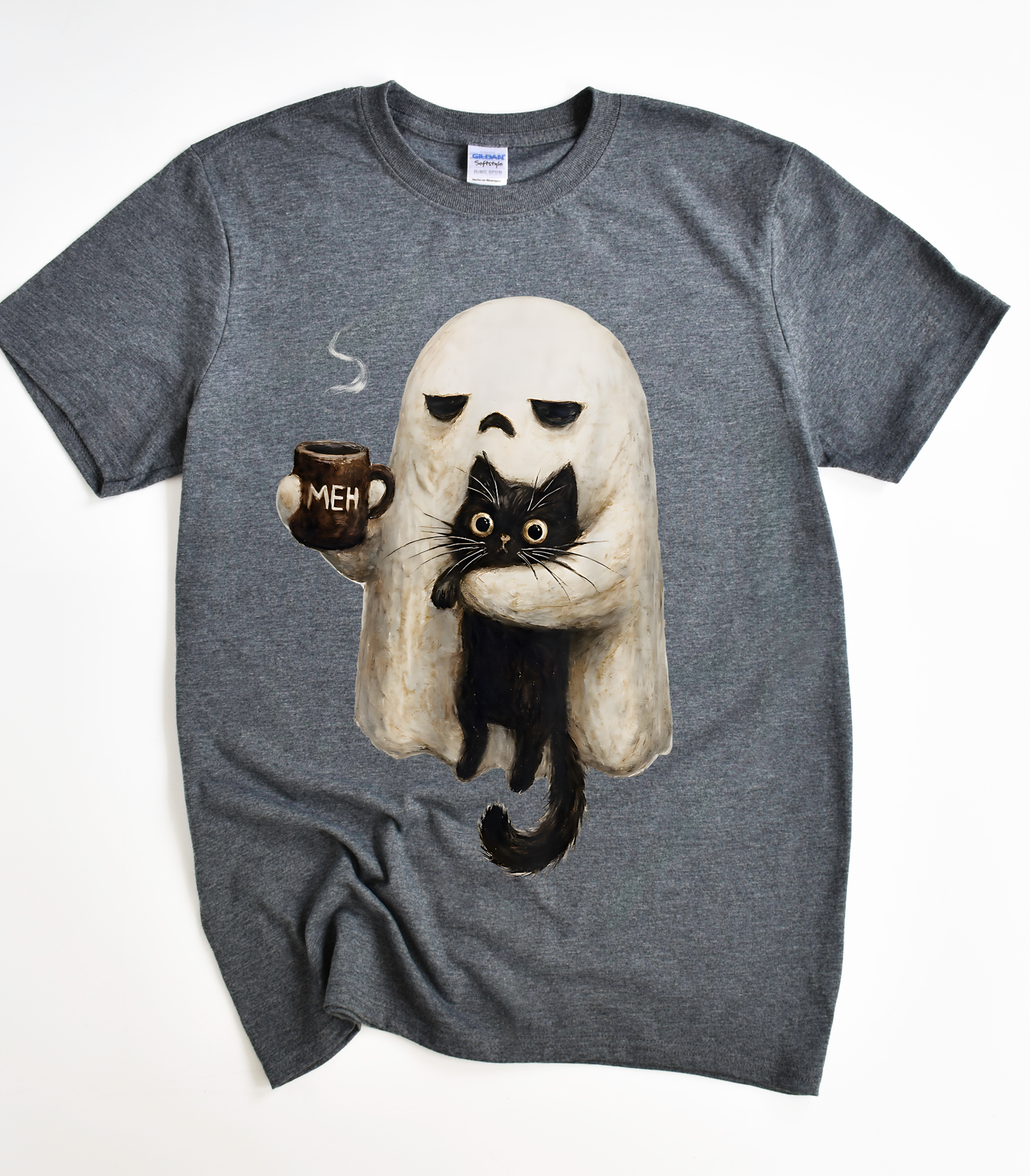 Ghost Cat Spooky Black Cat T-Shirt