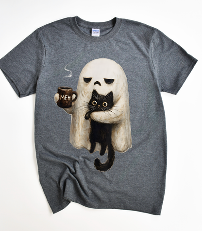 Ghost Cat Spooky Black Cat T-Shirt